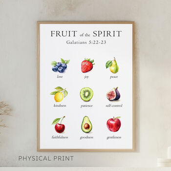 Christian Bible Verse Wall Poster Of The Fruit Of The Spirit, 5 of 6