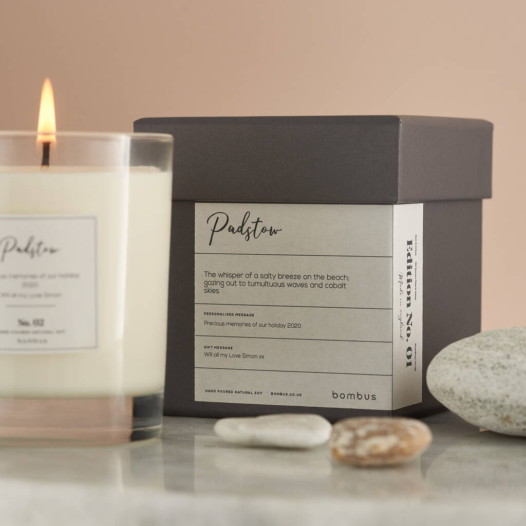 Luxury Scented Personalised Candle Gift By Bombus