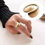Adjustable Simple Stacking Gold Plated Open Wave Ring, thumbnail 5 of 7