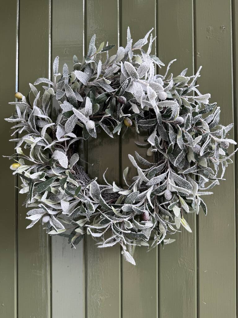 Frosted Olive Wreath, 1 of 2