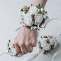 Flower Wrist Corsage In Gold For Prom And Brides, thumbnail 1 of 10