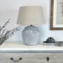 Ribbed Pale Grey Stone Effect Ceramic Table Lamp Base, thumbnail 2 of 7