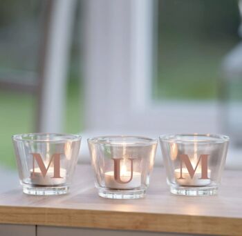 Personalised Letter Glass Votive, 2 of 3