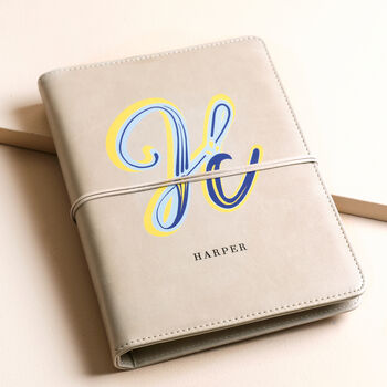 Personalised Initial Vegan Leather Refillable Notebook, 2 of 10