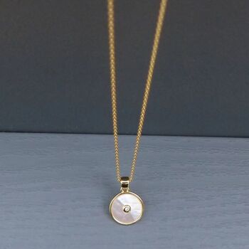 Mother Of Pearl Disc Necklace, 4 of 6