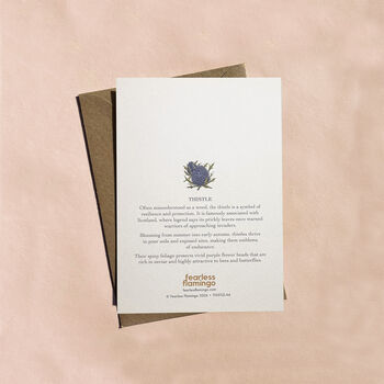 Thistle Hand Painted Floral Card, 2 of 2