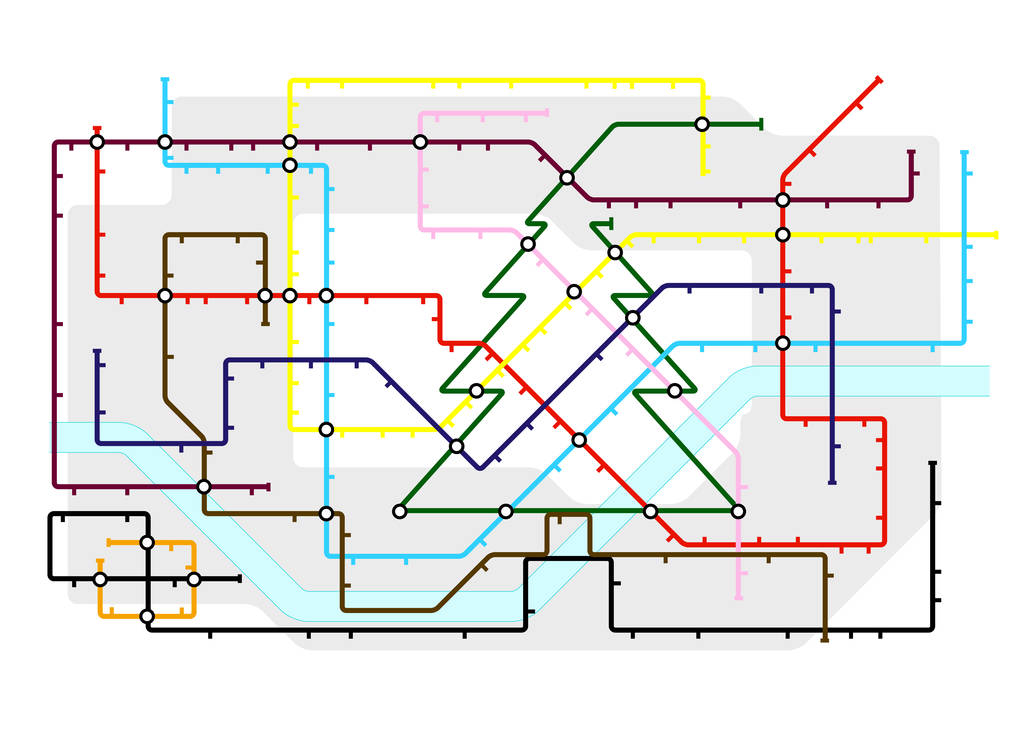 London Underground Christmas Tree Print By Quite Literally Design