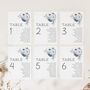 Wedding Seating Plan Cards Winter Blue Floral, thumbnail 1 of 7