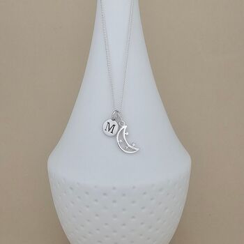 Personalised Eid Moon Charm Silver Necklace, 2 of 5