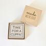 Pair Of 'Time For A Cuppa' Hand Painted Fridge Magnets, thumbnail 1 of 3