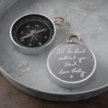 Personalised Handwriting Engraved Father's Day Compass, 5 of 6