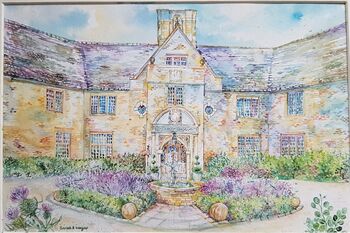 Personalised Wedding Venue Watercolour Painting. Original Watercolour Wedding Portrait. Wedding Illustration Sketch. Not A Print, 2 of 12