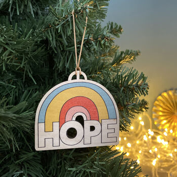 Hope Christmas Card With Removable Wooden Decoration, 3 of 3