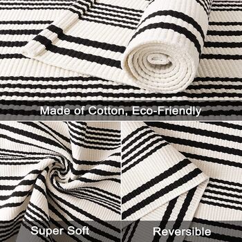 Black And White Stripped Outdoor Rug, 7 of 7