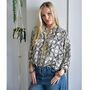 Black, White And Gold Arabesque Print Button Down Shirt, thumbnail 1 of 4