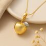 Yellow Gold Plated Apple For The Teacher Necklace, thumbnail 1 of 7