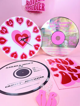 Personalised Couples Names CD Style Mixtape Laser Disc, 5 of 7