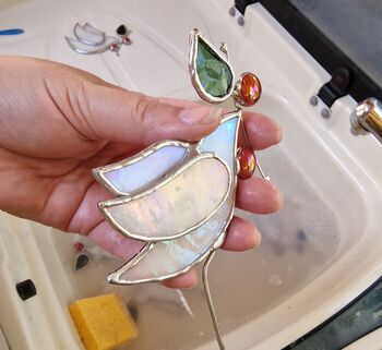 Glass White Dove Christmas Ornaments Gifts, 5 of 6