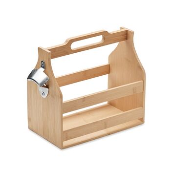 Bamboo Beer Crate With Bottle Opener, 2 of 5