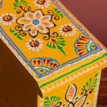 Four Drawer Yellow Mosaic Wooden Spice Box, 4 of 5