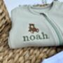 Personalised Gift Baby Zip Romper | Embroidered Name Or Animals, thumbnail 10 of 12