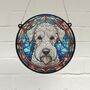 Bedlington Terrier Stained Glass Effect Suncatcher, thumbnail 1 of 6