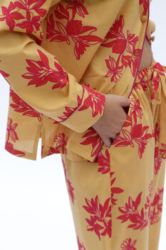 Women's Pyjamas In Organic Cotton, Cartagena Long Set, 3 of 9