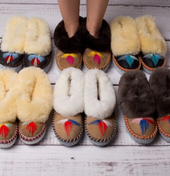 Lucky Dip Sheepskin Moccasins Slippers, 2 of 11