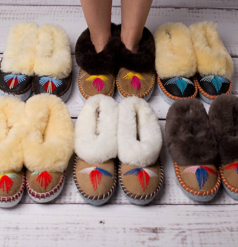 Lucky Dip Sheepskin Moccasins Slippers, 1 of 9