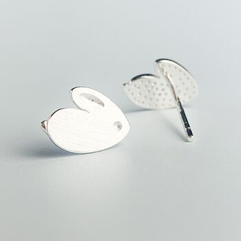 Sterling Silver Bunny Stud Earrings, 2 of 6