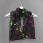 Midnight Floral Botanical Long Silk Scarf, thumbnail 4 of 4