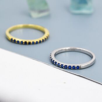 Sapphire Blue Half Eternity Ring, 4 of 11