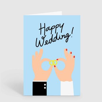 Happy Wedding Day Mr And Mrs Bride Groom Congrats Card, 2 of 2