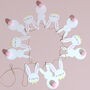 G Decor Bunny Bunting With Rabbit Faces And Silhouettes, thumbnail 3 of 6