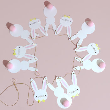 G Decor Bunny Bunting With Rabbit Faces And Silhouettes, 3 of 6