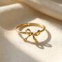 Bow Tie Bowknot Thin Gold Plated Stacking Ring, thumbnail 1 of 5