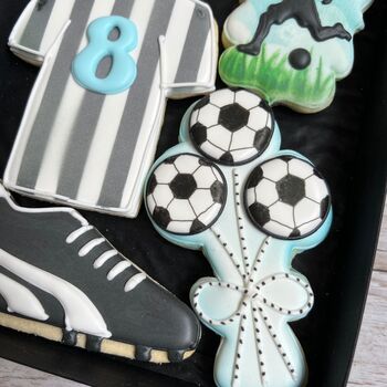 Personalised Football Fan Gift. Hand Iced Biscuits, 9 of 9