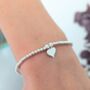 Sterling Silver Prom Night 2025 Heart Stretch Bracelet, thumbnail 3 of 5
