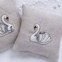 Embroidered Swan Lavender Sachets Set Of Two, thumbnail 2 of 5