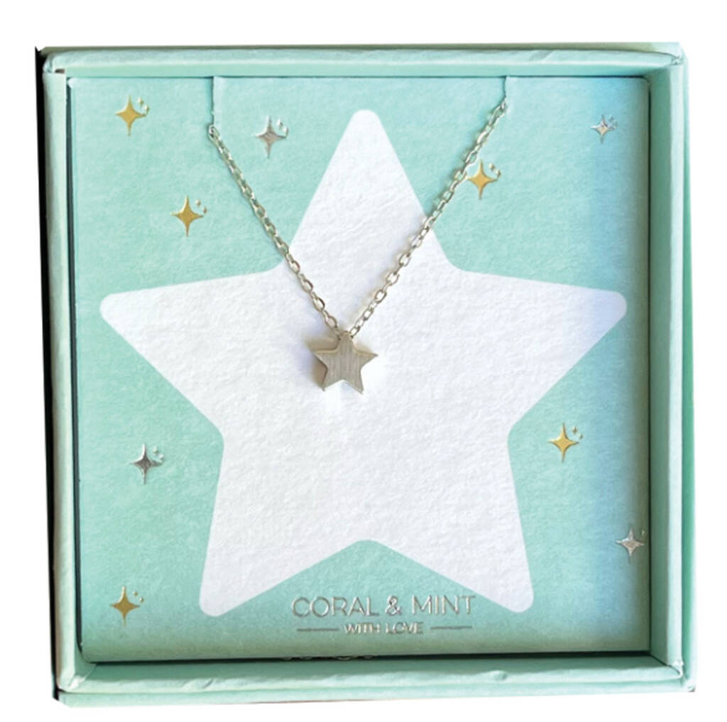Christmas Edition Silver Star Necklace, 1 of 2