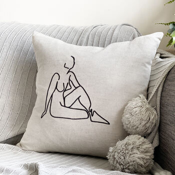 Lady Line Art Cushions, 5 of 6
