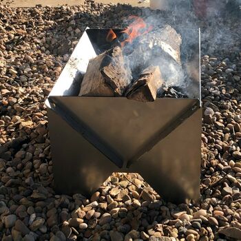 Flat Pack Portable Metal Firepit With Optional Ash Tray, 4 of 9