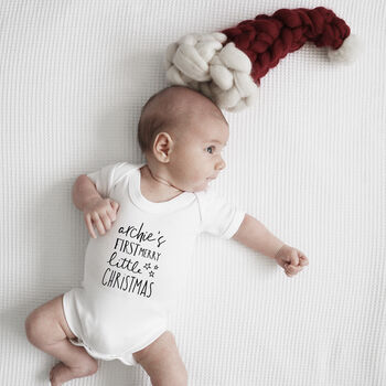 Personalised Baby's First Merry Christmas Bodysuit, 4 of 5