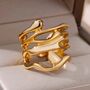 Abstract Fluid Wrap Wide Adjustable Band Gold Or Silver Ring, thumbnail 4 of 5