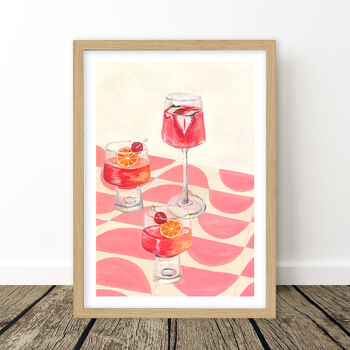 Pink Cocktails Retro Kitchen Print, 6 of 8