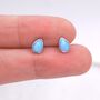 Sterling Silver Opal Droplet Stud Earrings, thumbnail 7 of 12