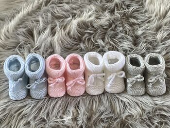Grey Knitted Baby Booties, 8 of 10