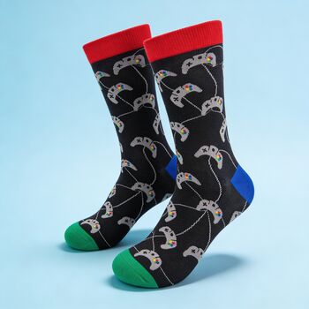 Video Gaming Pint Glass, Socks And Snacks Gift Set, 2 of 6