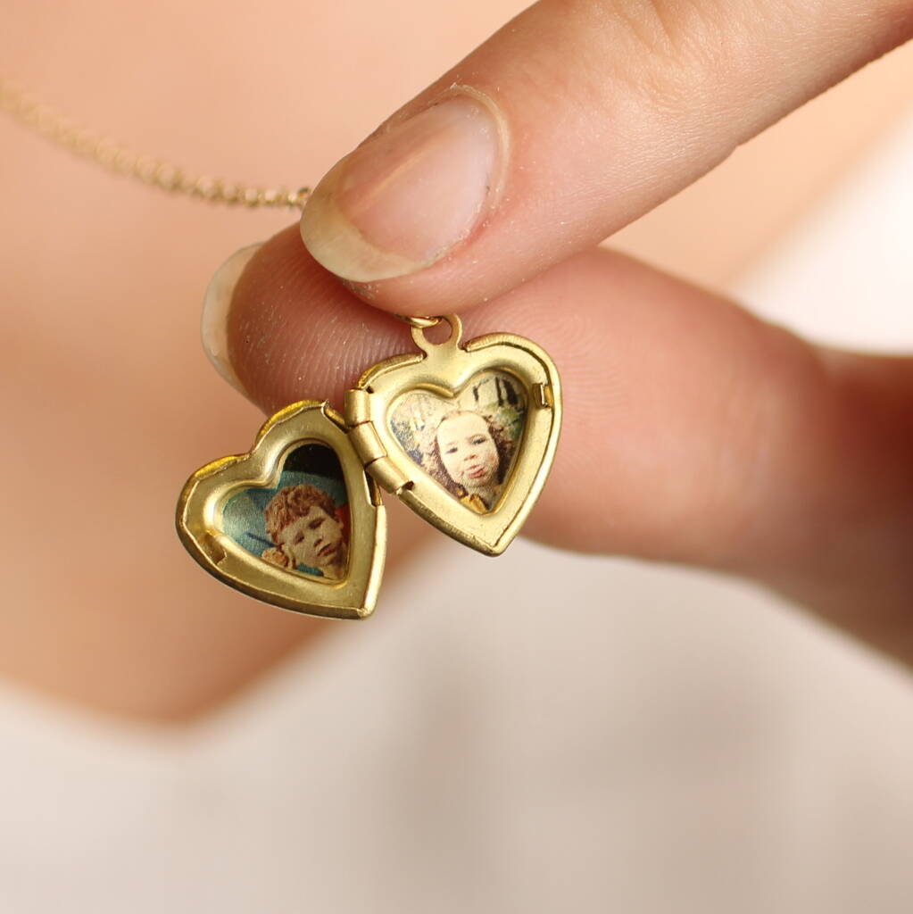 Tiny Small Heart Miniature Personalised Locket Necklace, 1 of 12