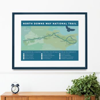 North Downs Way Map Art Print With Tick List, 3 of 7